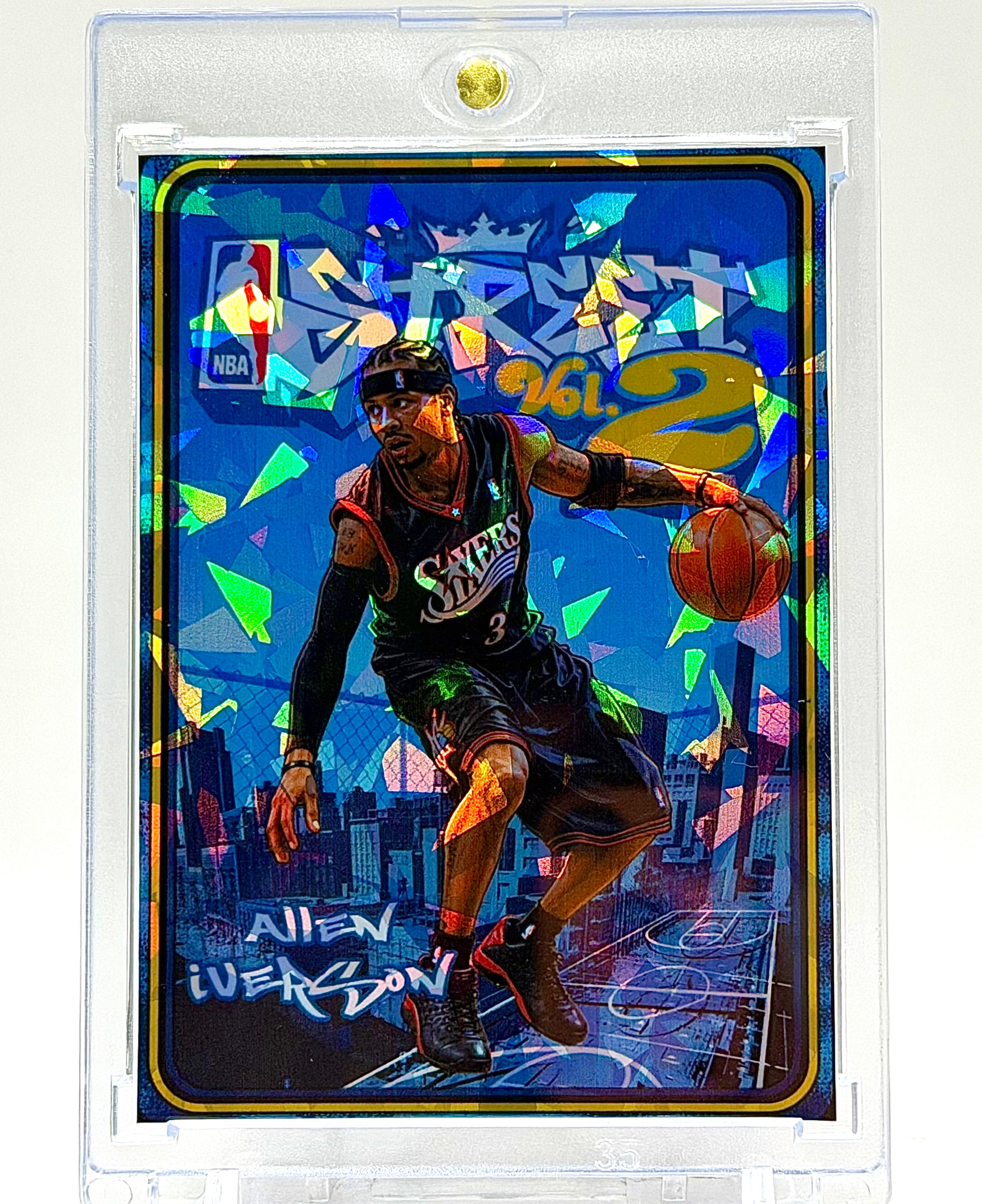 Allen Iverson NBA Street Vol. 2 Holographic SP Card – Philadelphia 76ers Streetball Video Game Style – 918 Customs Limited Edition Collectible