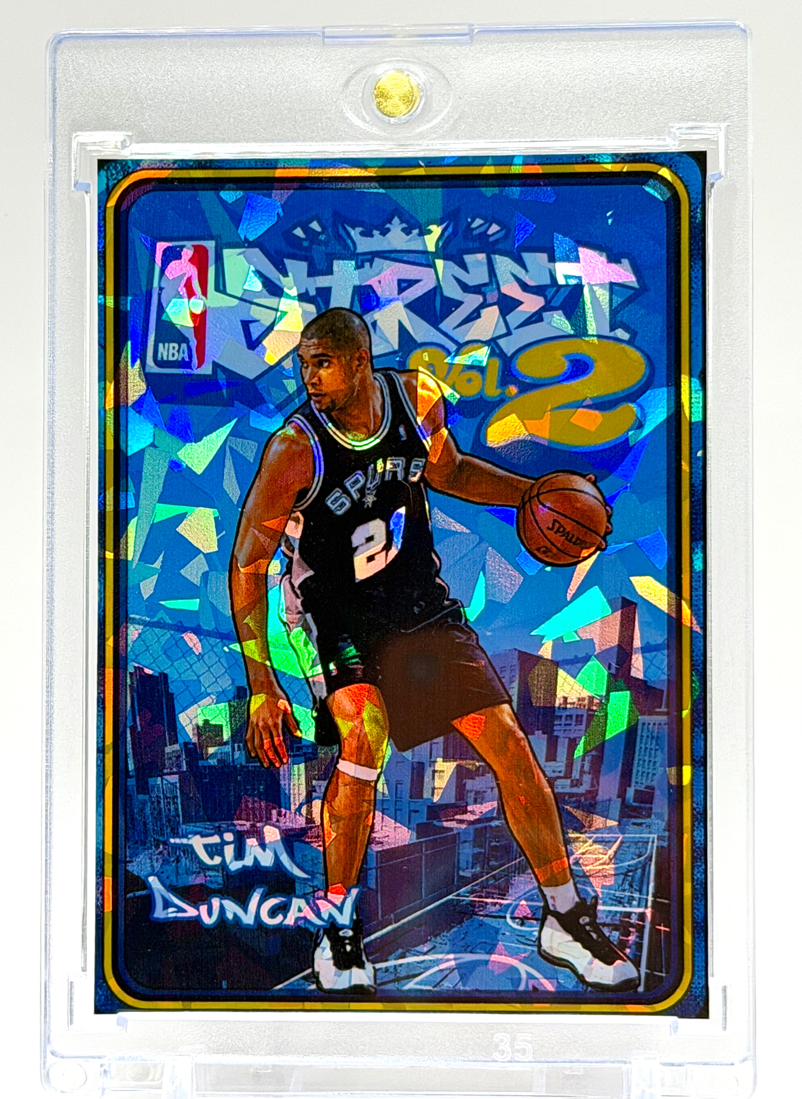 Tim Duncan NBA Street Vol. 2 Holographic Ice SP Card – San Antonio Spurs Streetball Video Game Style – 918 Customs Limited Edition Collectible