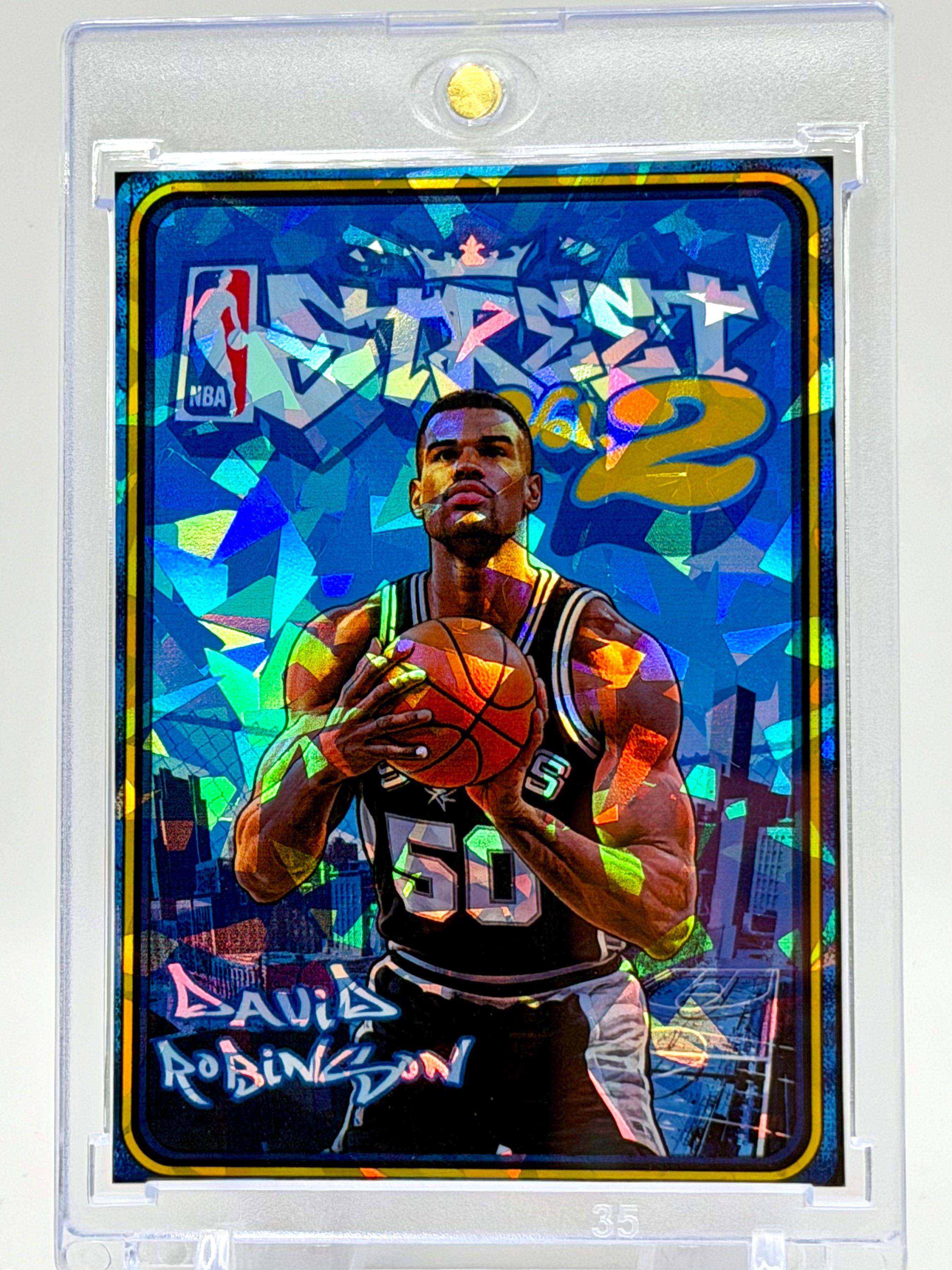 David Robinson NBA Street Vol. 2 Holographic Ice SP Card – San Antonio Spurs Streetball Video Game Style – 918 Customs Limited Edition Collectible