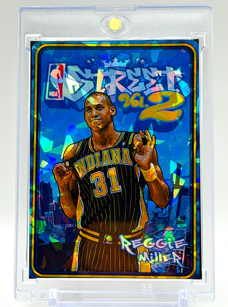 Reggie Miller NBA Street Vol. 2 Holographic Ice SP Card – Indiana Pacers Streetball Video Game Style – 918 Customs Limited Edition Collectible