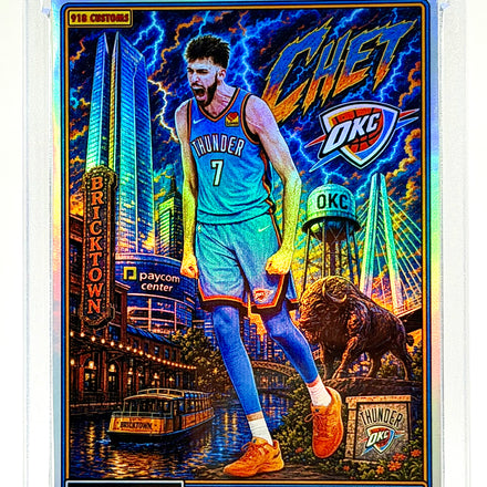 Chet Holmgren Downtown Holographic SP Custom Card – Oklahoma City Thunder Premium Holo Insert – 918 Customs Limited Edition Collectible