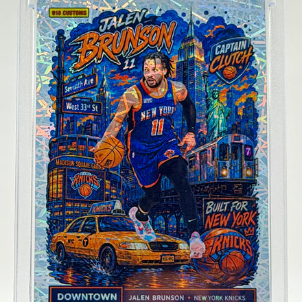 Jalen Brunson Downtown Lasers Holographic SP Custom Card – New York Knicks Premium Holo Insert – 918 Customs Limited Edition Collectible