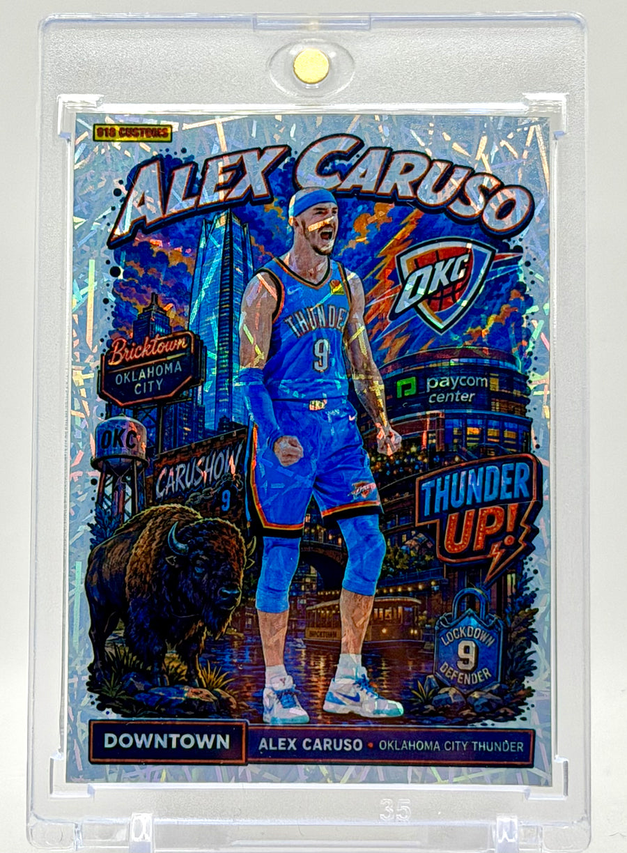 Alex Caruso OKC Downtown Lasers holographic custom trading card by 918 Customs