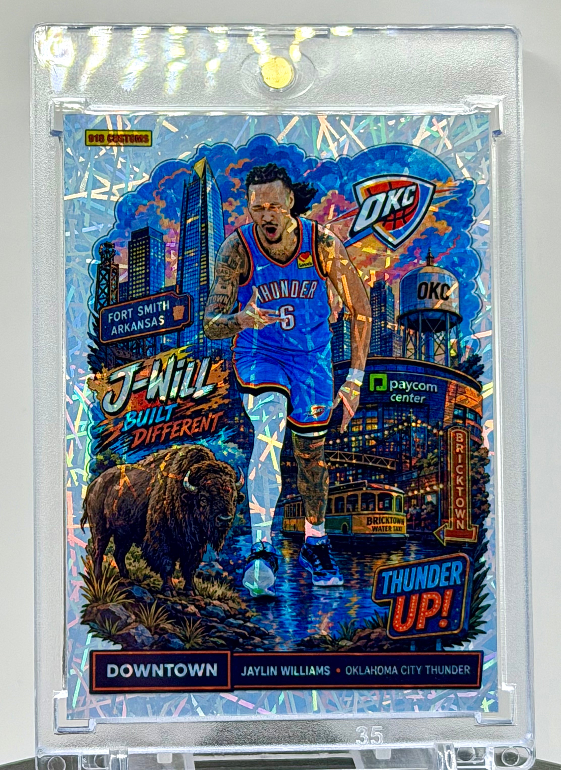 Jaylin Williams Downtown Lasers Holographic SP Custom Card – Oklahoma City Thunder Premium Holo Insert – 918 Customs Limited Edition Collectible