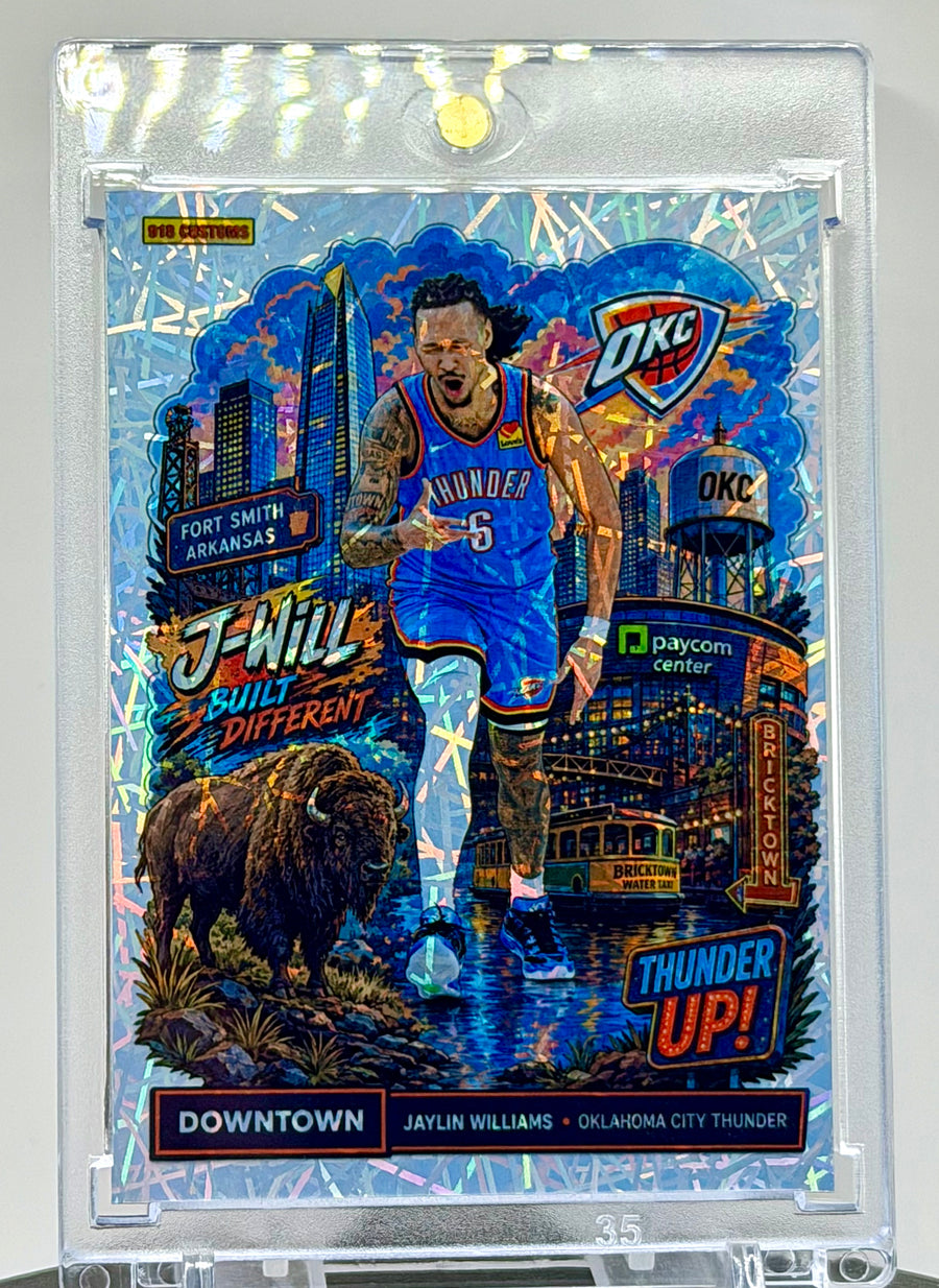 Jaylin Williams Downtown Lasers Holographic SP Custom Card – Oklahoma City Thunder Premium Holo Insert – 918 Customs Limited Edition Collectible
