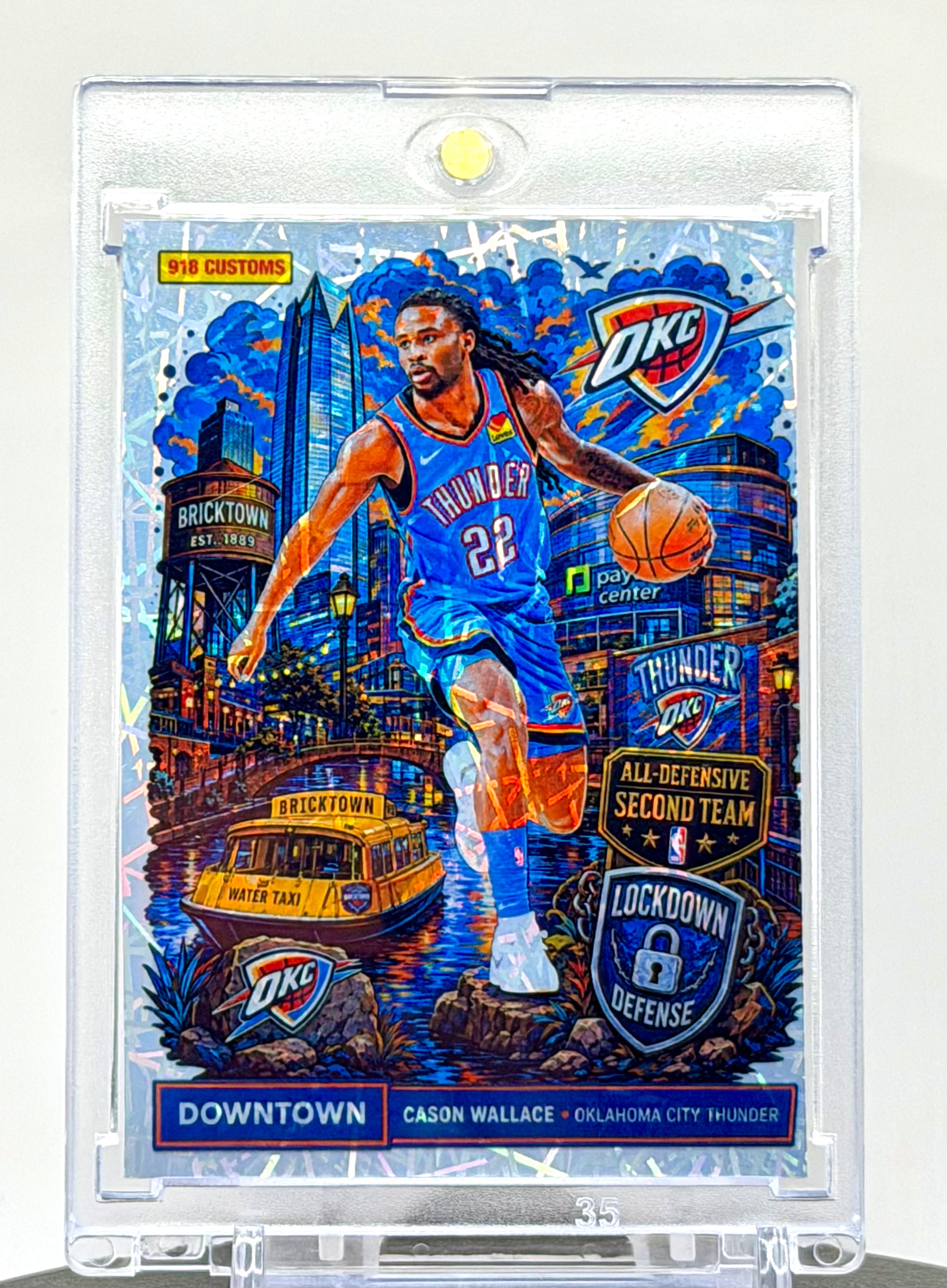Cason Wallace Downtown Lasers Holographic SP Custom Card – Oklahoma City Thunder Premium Holo Insert – 918 Customs Limited Edition Collectible