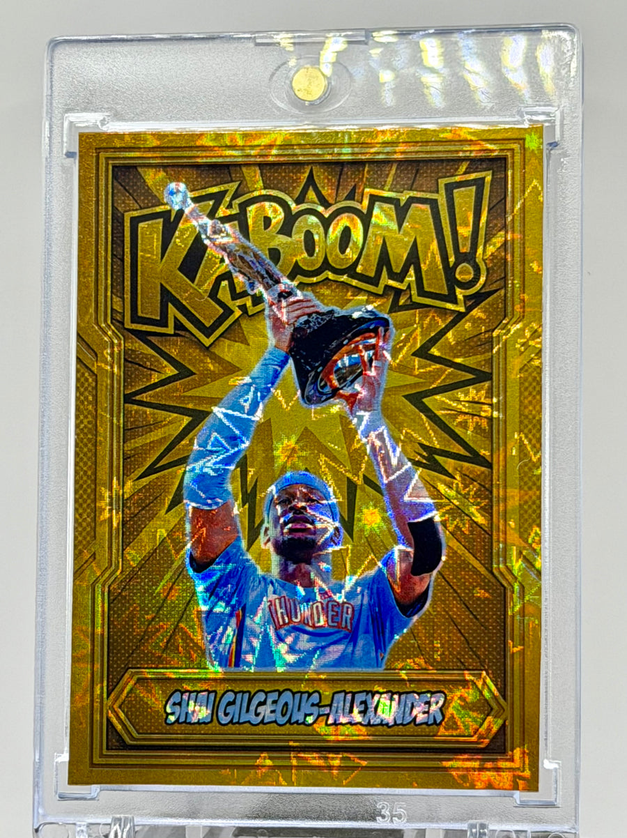 Shai Gilgeous-Alexander MVP Gold Kaboom Holographic SP Custom Card – Oklahoma City Thunder Premium Gold Holo Insert – 918 Customs Limited Edition Collectible