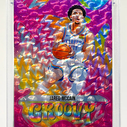 Jared McCain “Groovy” Holographic SP Custom Card – Oklahoma City Thunder Retro Psychedelic Holo Insert – 918 Customs Limited Edition Collectible