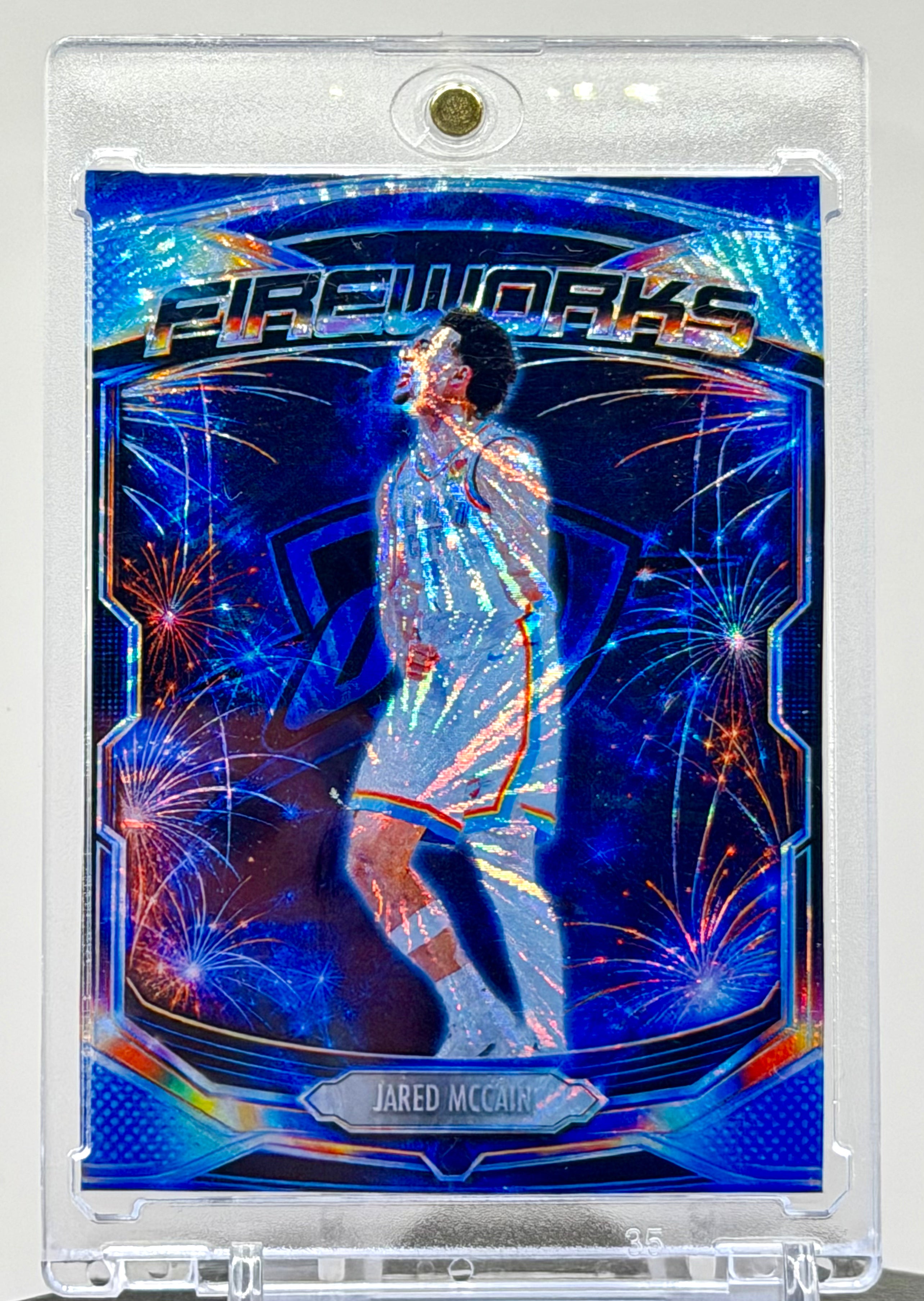 Jared McCain “Fireworks” Holographic SP Custom Card – Oklahoma City Thunder Premium Holo Insert – 918 Customs Limited Edition Collectible