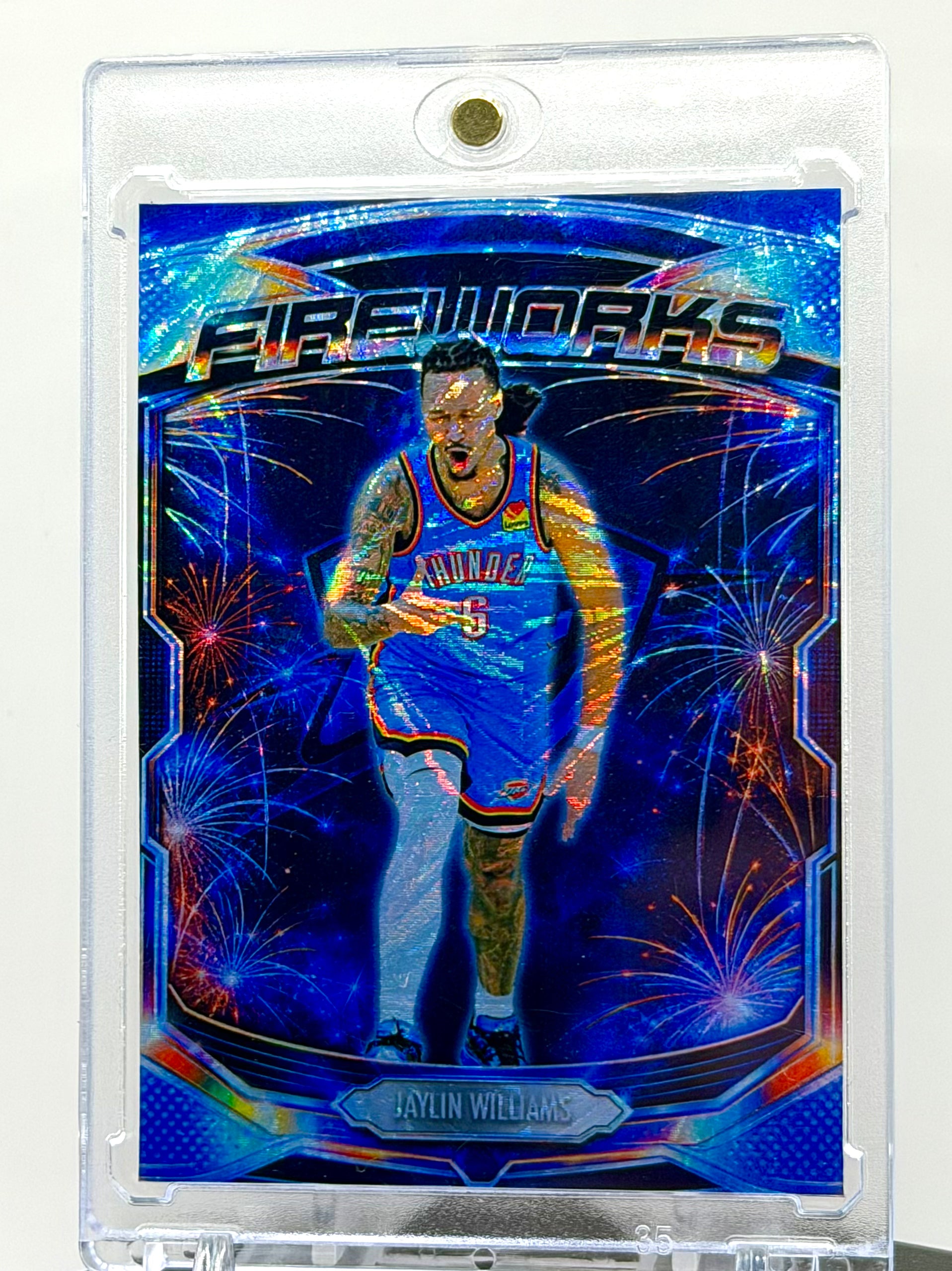 Jaylin Williams “Fireworks” Holographic SP Custom Card – Oklahoma City Thunder Premium Holo Insert – 918 Customs Limited Edition Collectible