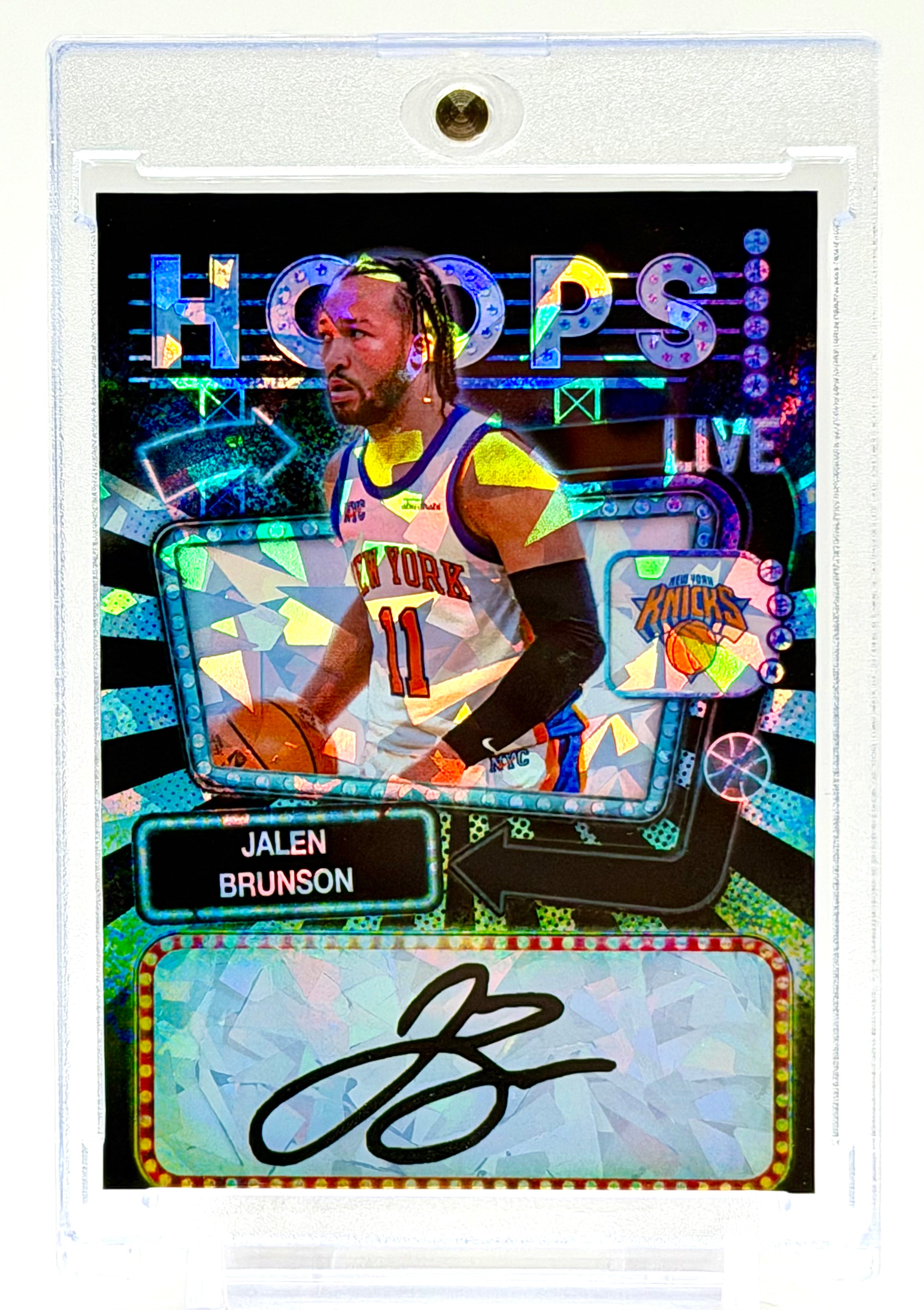 Jalen Brunson & Karl-Anthony Towns Cracked Ice Holographic Card Set (2 Cards) – New York Knicks Custom Limited Edition Facsimile Autograph Collection – 918 Customs