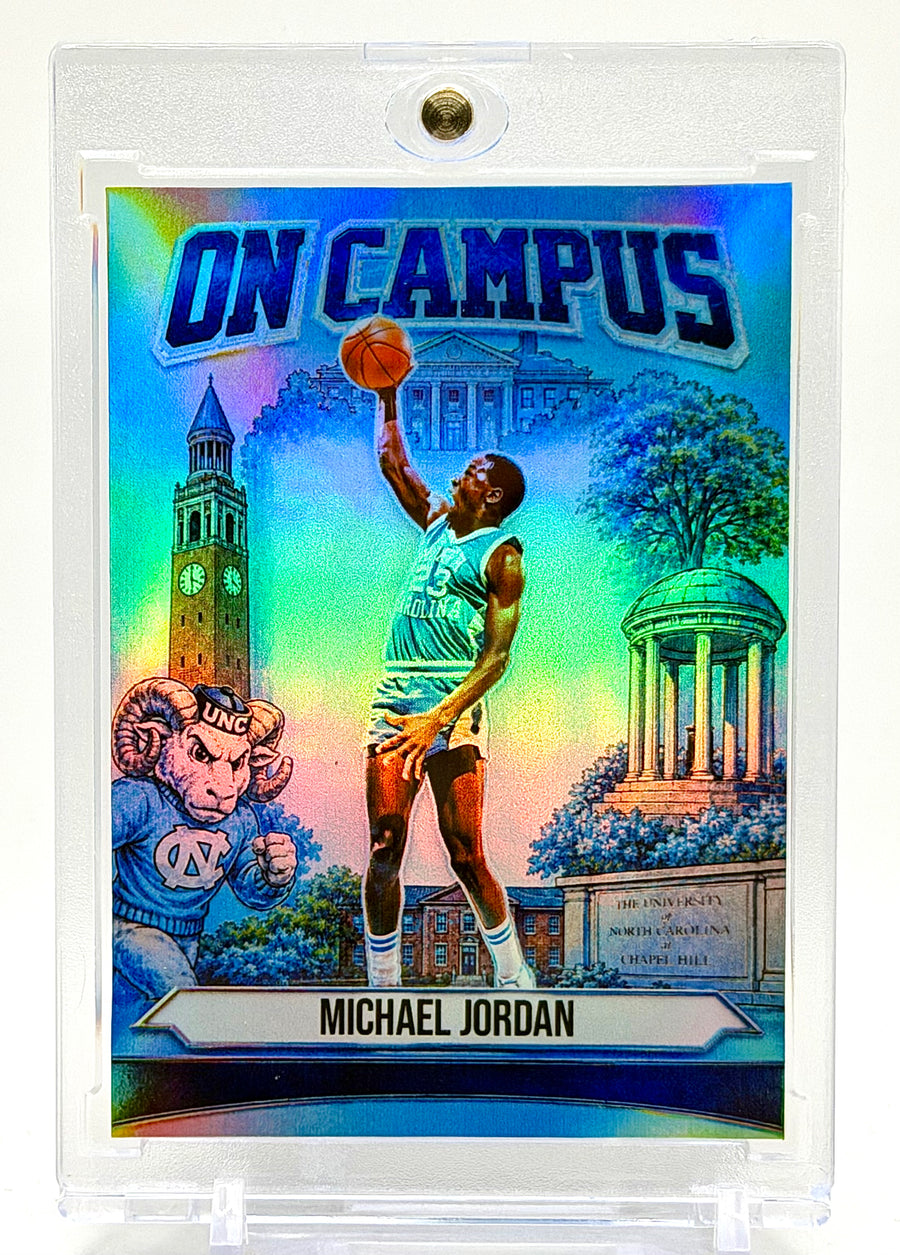 Michael Jordan UNC On Campus Holographic Custom Card – North Carolina Tar Heels Limited Edition Holo Collectible – 918 Customs