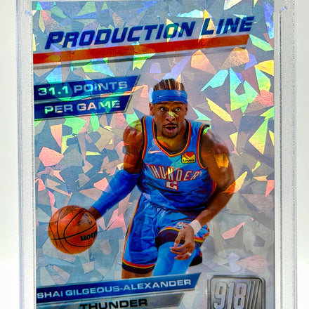 Shai Gilgeous-Alexander Production Line Cracked Ice Holo Card #1 of 5 – Oklahoma City Thunder Limited Edition Custom Collectible – 918 Customs
