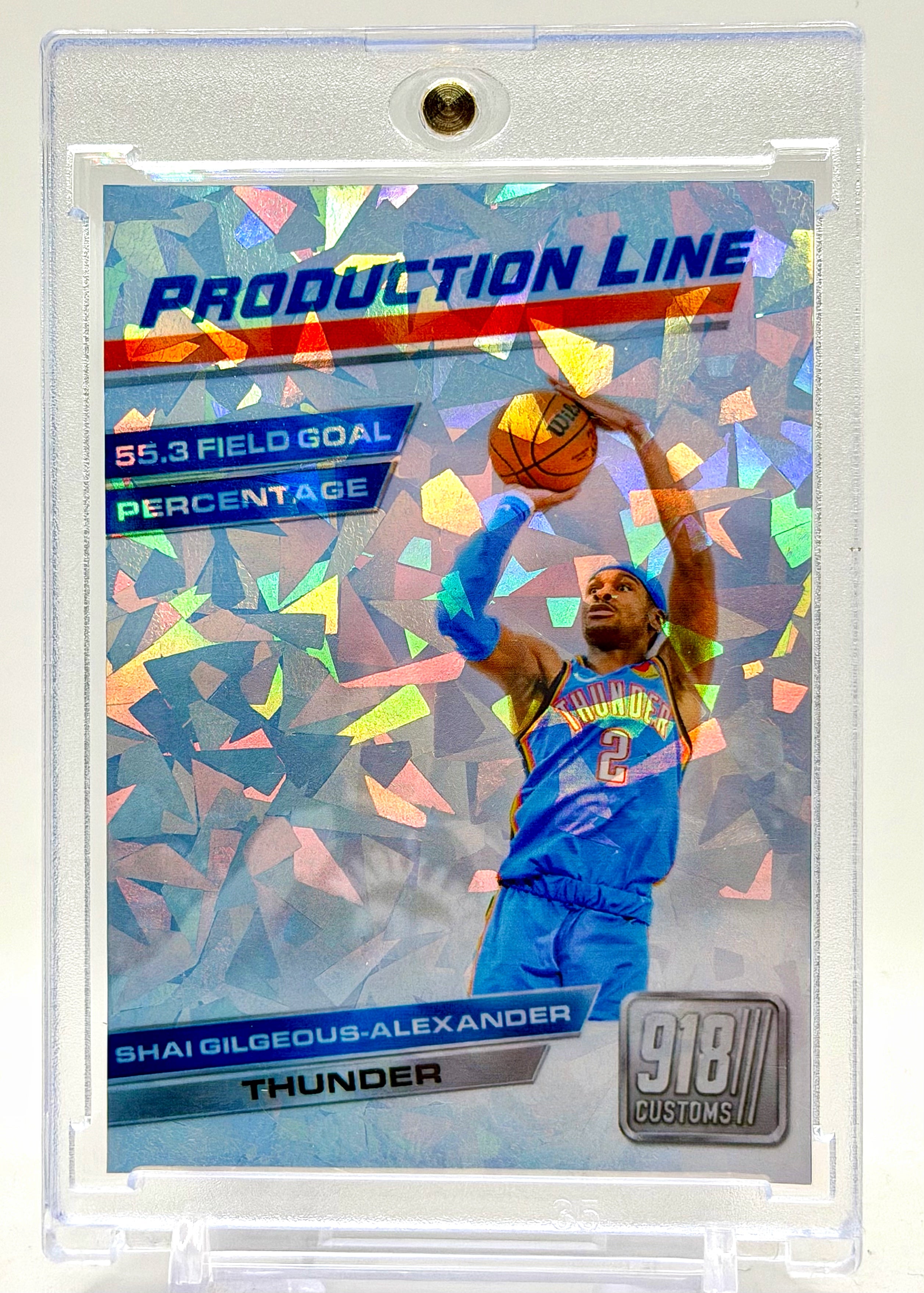Shai Gilgeous-Alexander Production Line Cracked Ice Holographic Card #2/5 – OKC Thunder Premium Custom Holo Collectible – 918 Customs Limited Edition