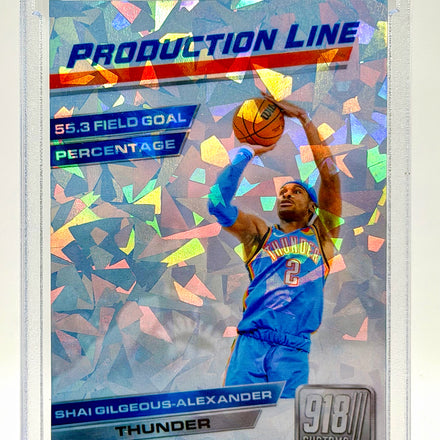 Shai Gilgeous-Alexander Production Line Cracked Ice Holographic Card #2/5 – OKC Thunder Premium Custom Holo Collectible – 918 Customs Limited Edition