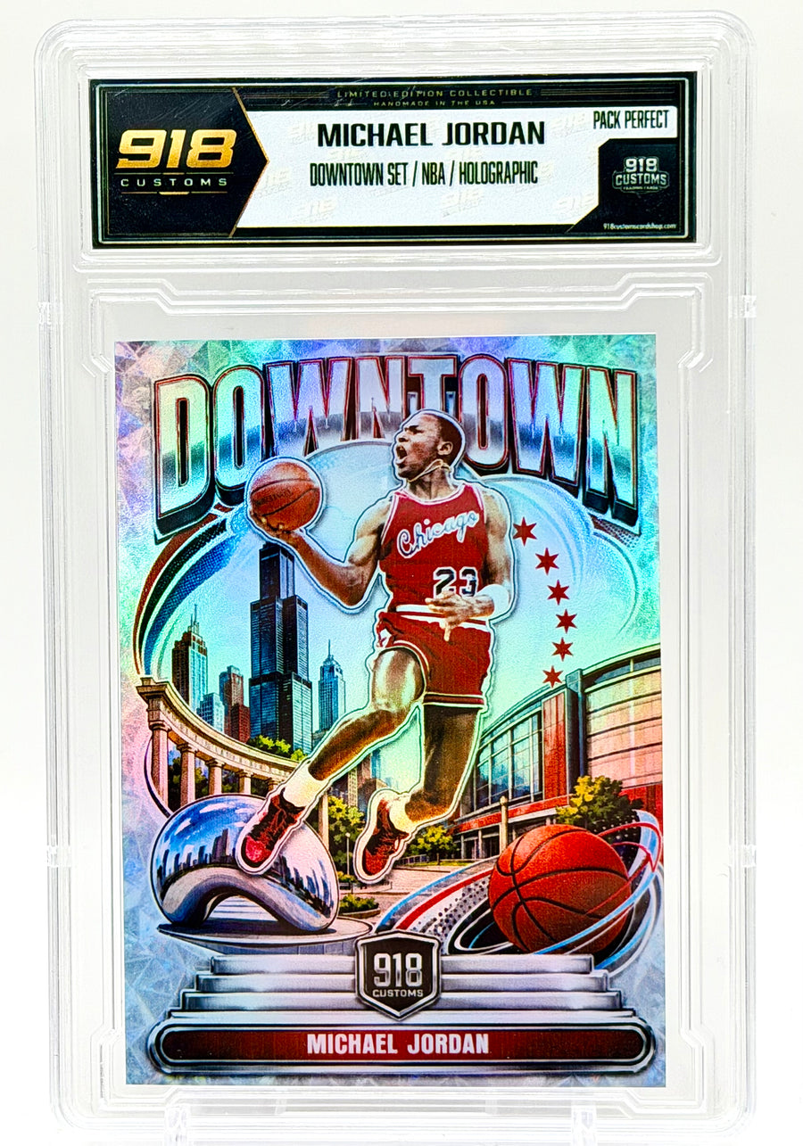 Michael Jordan Chicago Downtown Holographic Slabbed Custom Card – 918 Customs