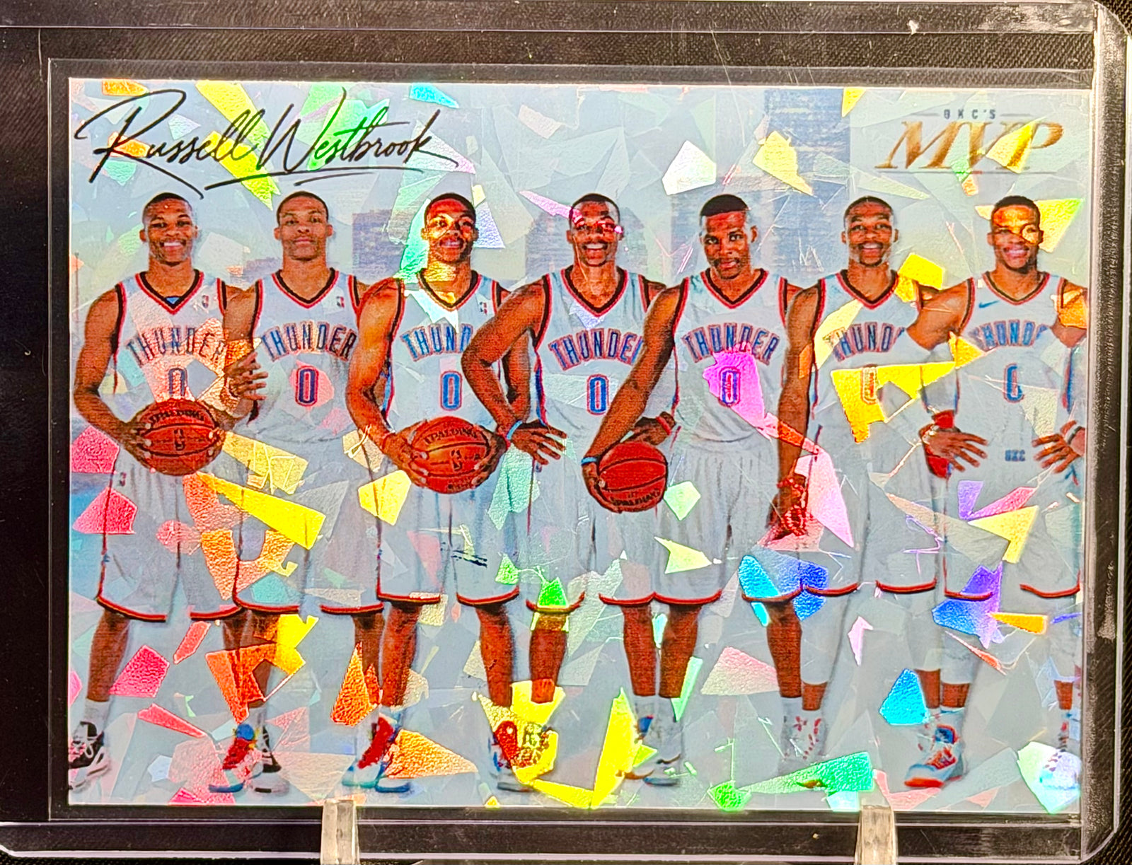 Russell Westbrook OKC's MVP Cracked Ice Holographic Card – Limited Edition Short Print /25 Custom Holo Collectible – 918 Customs