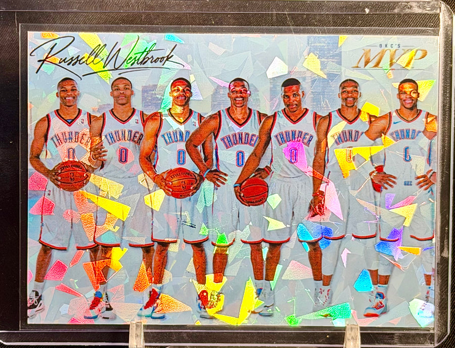 Russell Westbrook OKC's MVP Cracked Ice Holographic Card – Limited Edition Short Print /25 Custom Holo Collectible – 918 Customs