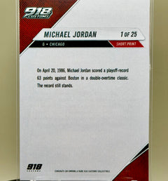 Michael Jordan 63-point playoff holographic card alternate view by 918 Customs