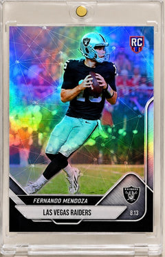 Fernando Mendoza Raiders rookie holographic card alternate view by 918 Customs