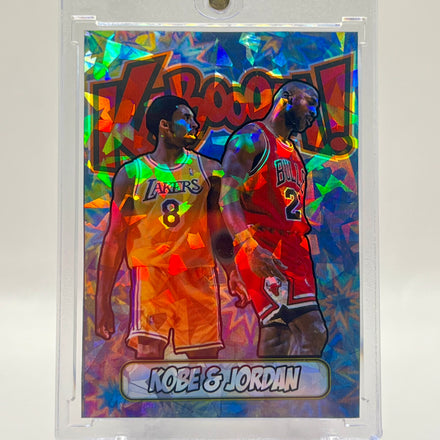 Kobe Bryant vs Michael Jordan SP Kaboom Custom Cracked Ice Holographic Limited Edition NBA Collectible Card