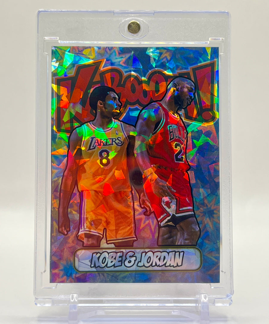 Kobe Bryant vs Michael Jordan SP Kaboom Custom Cracked Ice Holographic Limited Edition NBA Collectible Card