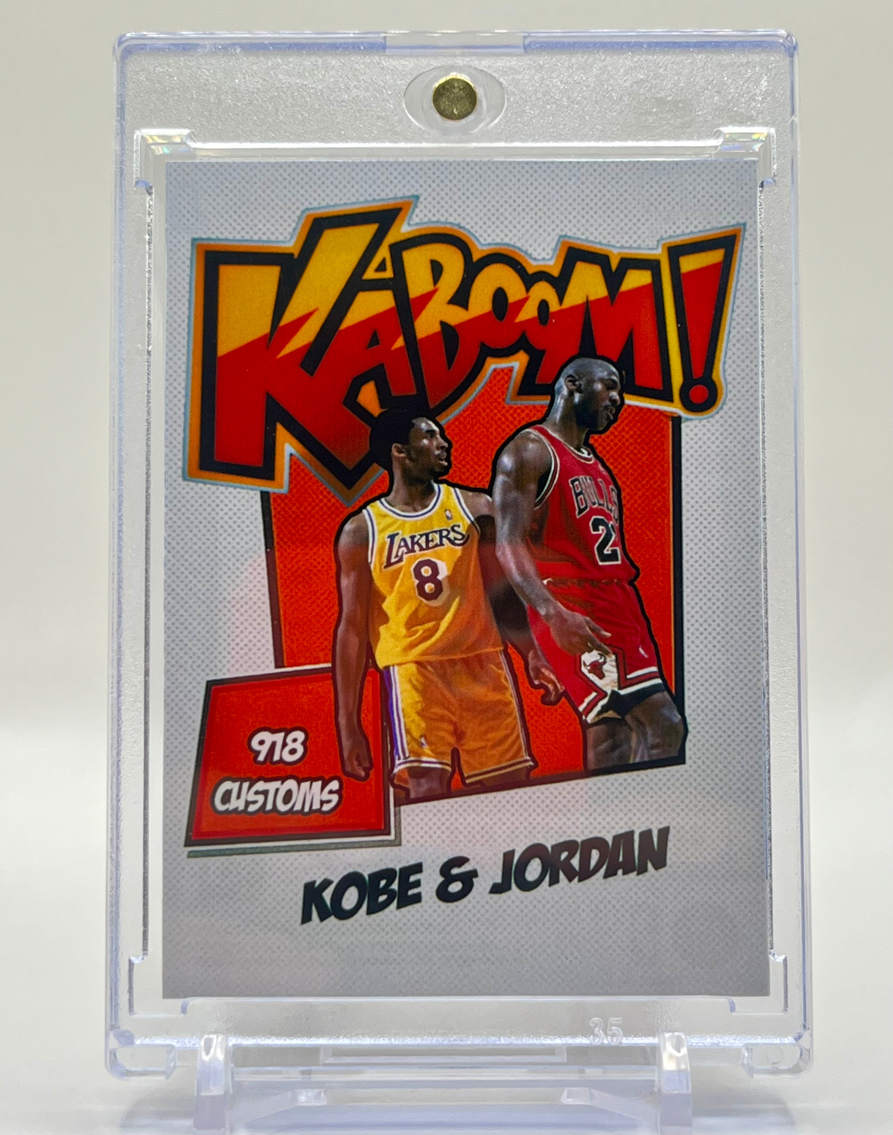 Kobe Bryant vs Michael Jordan SP Kaboom Custom Cracked Ice Holographic Limited Edition NBA Collectible Card