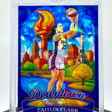 Caitlin Clark SP Custom Downtown Cracked Ice Holographic Collectible Basketball Card
