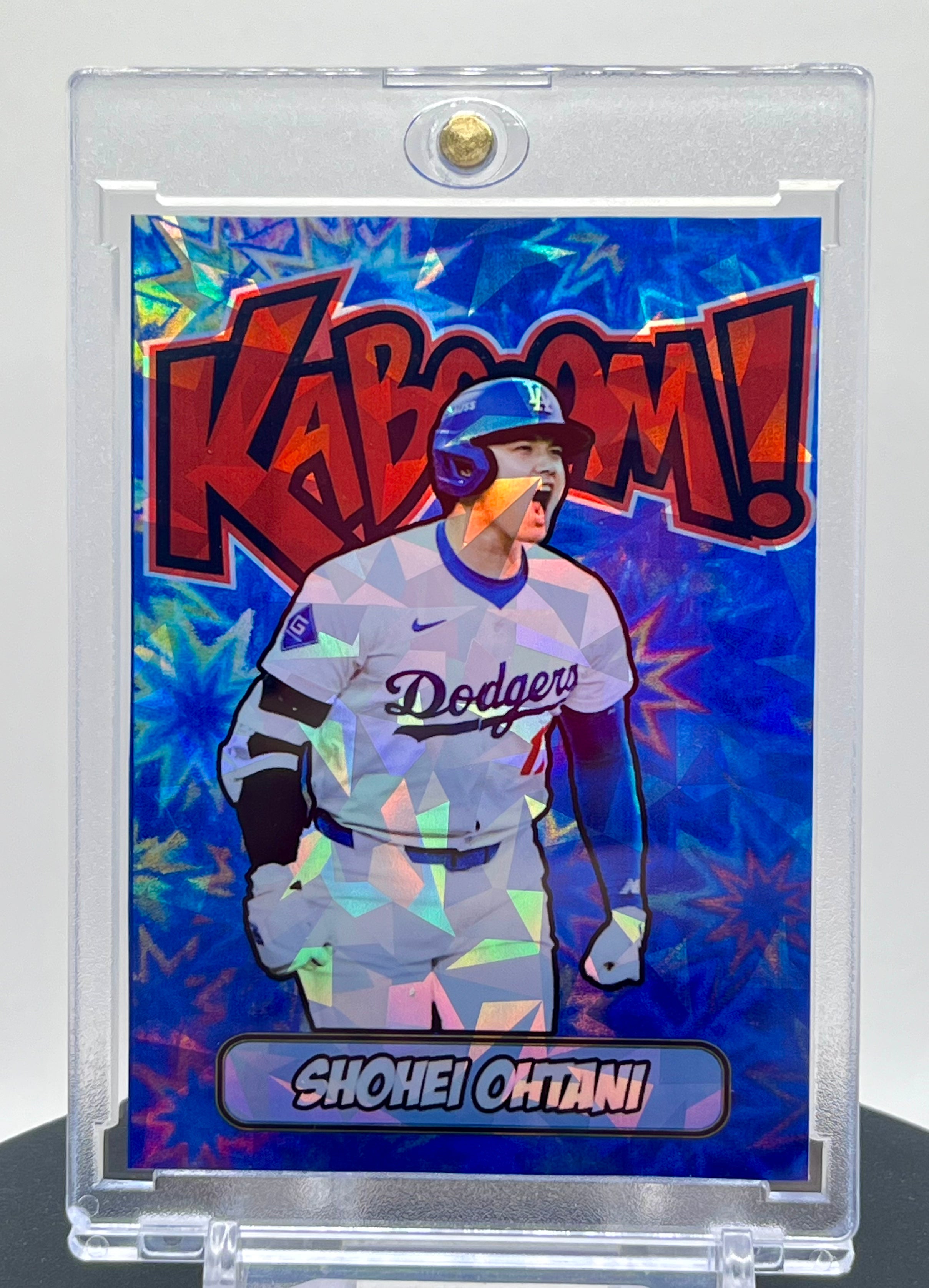 Shohei Ohtani SP Kaboom Custom Cracked Ice Holographic 2 Card Lot | Los Angeles Dodgers Limited Edition Collectible Set
