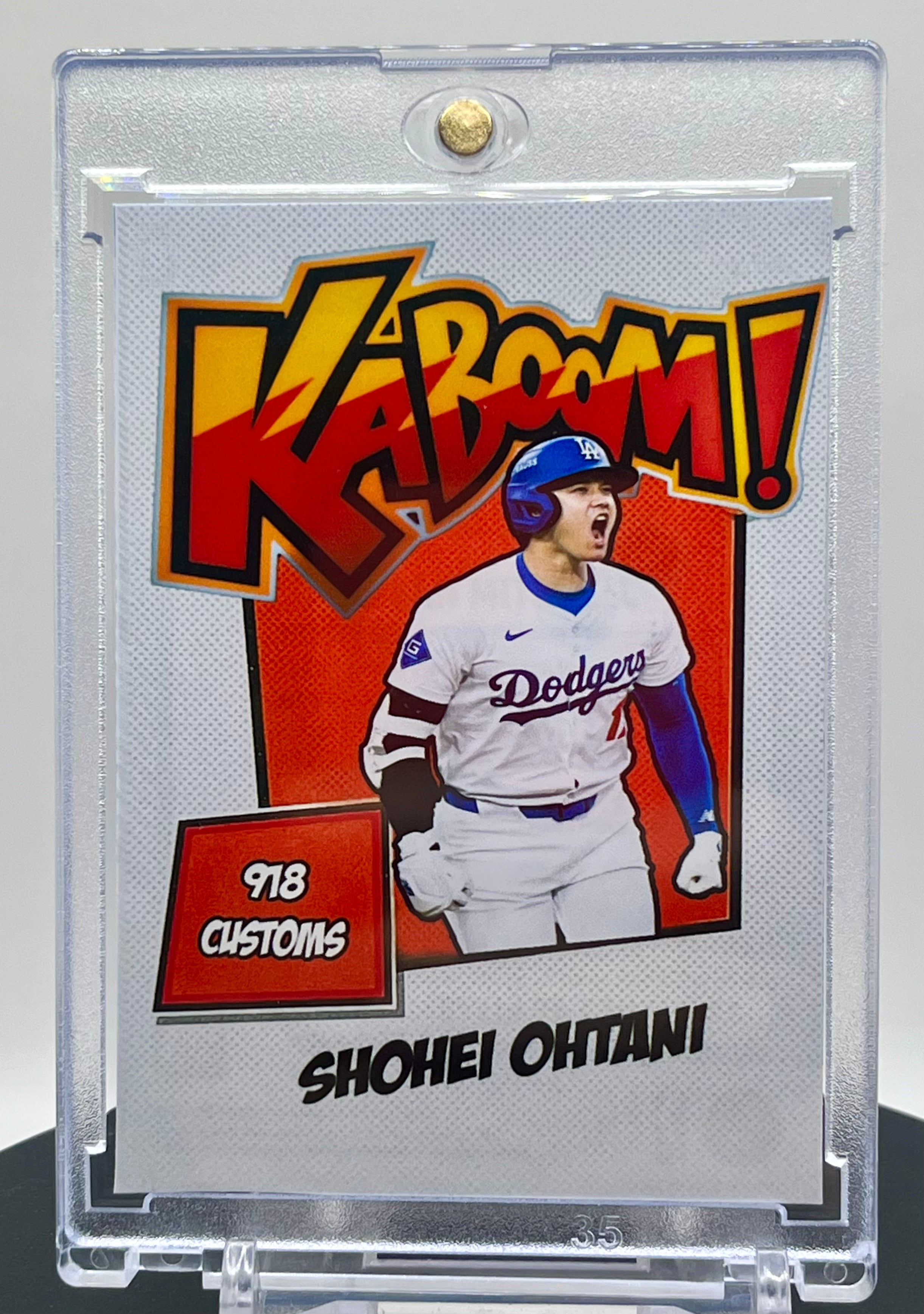 Shohei Ohtani SP Kaboom Custom Cracked Ice Holographic 2 Card Lot | Los Angeles Dodgers Limited Edition Collectible Set