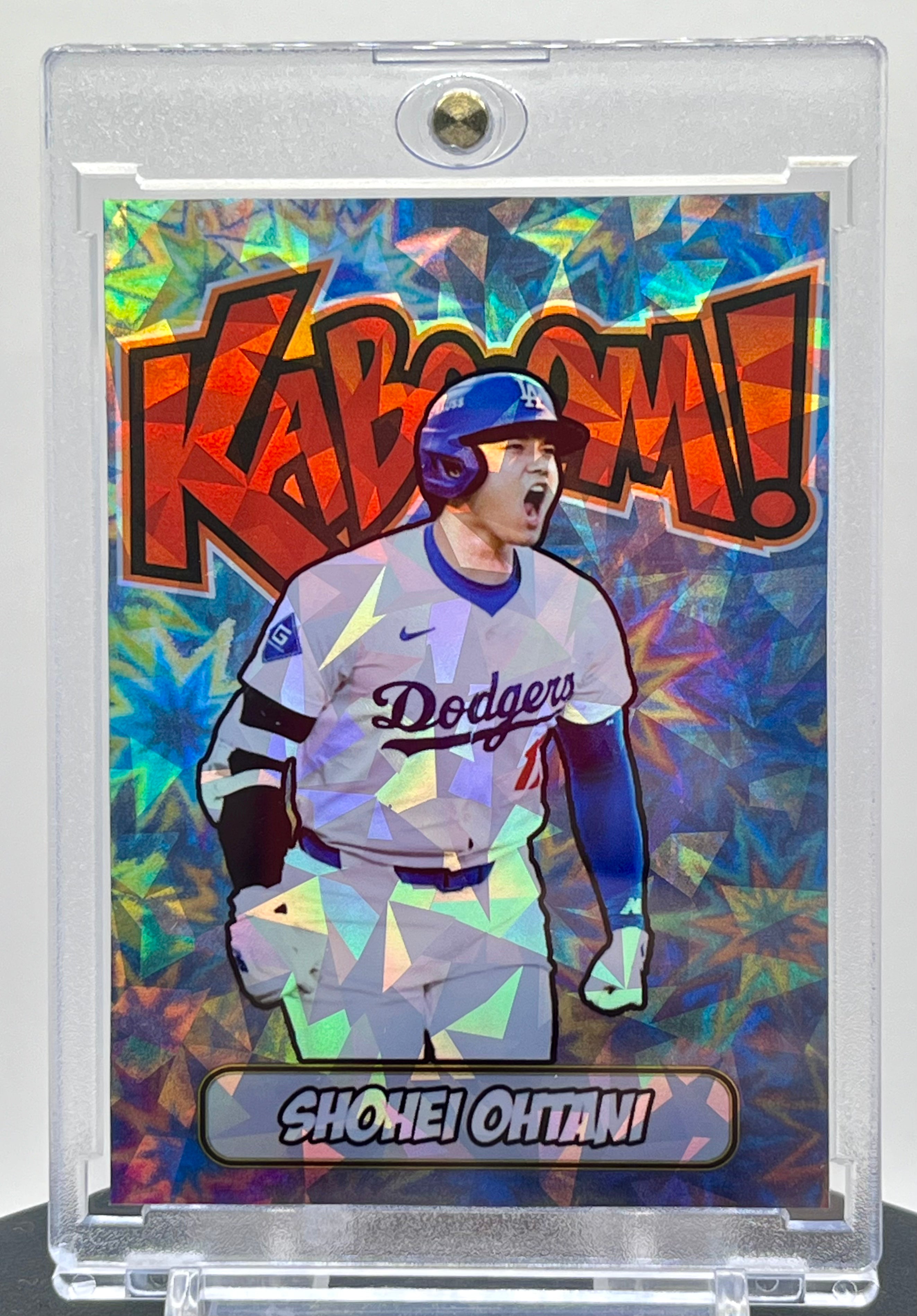 Shohei Ohtani SP Kaboom Custom Cracked Ice Holographic 2 Card Lot | Los Angeles Dodgers Limited Edition Collectible Set