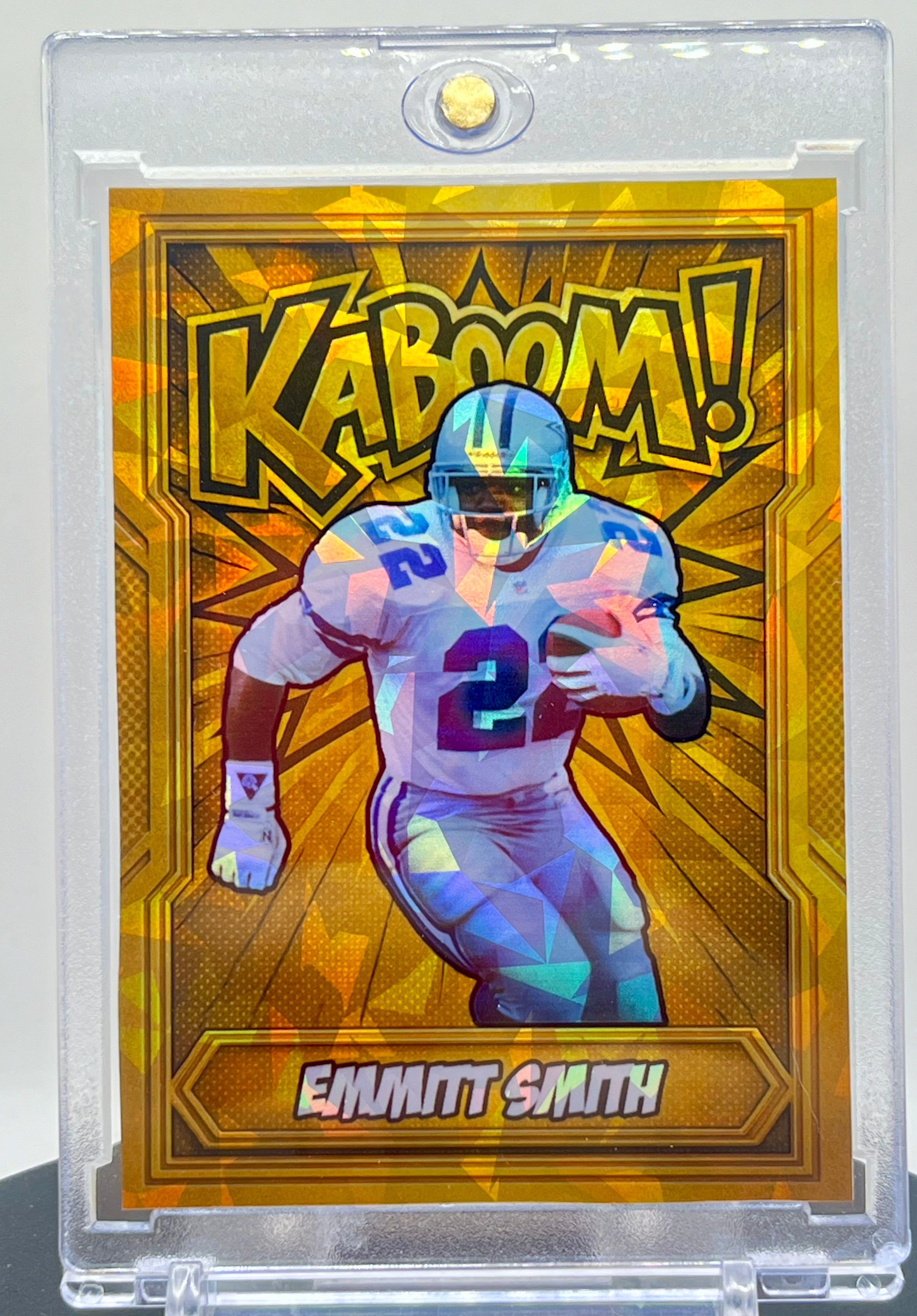Emmitt Smith SP Kaboom Custom Cracked Ice Holographic 3 Card Lot | Dallas Cowboys Limited Edition Collectible Set
