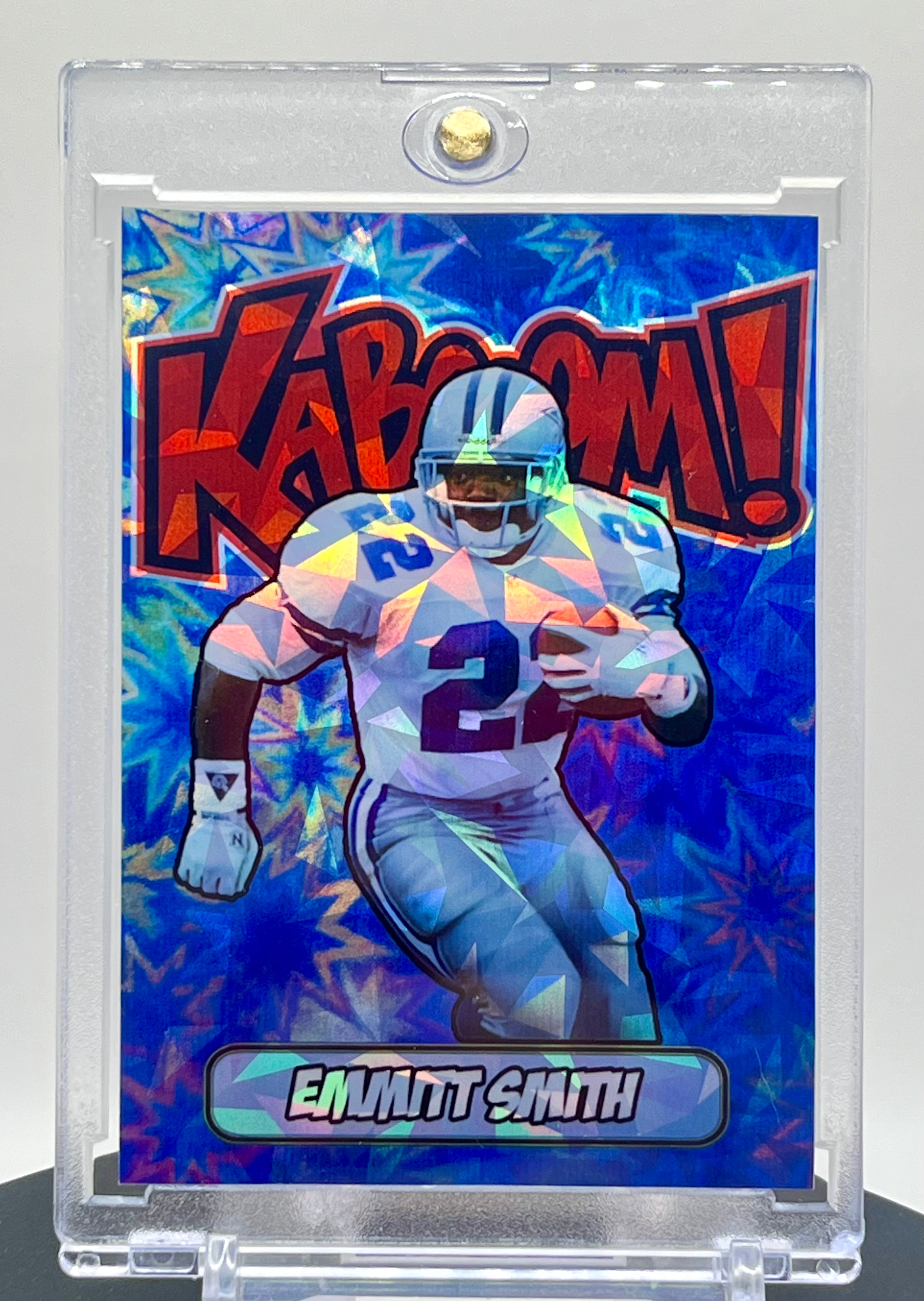 Emmitt Smith SP Kaboom Custom Cracked Ice Holographic 3 Card Lot | Dallas Cowboys Limited Edition Collectible Set