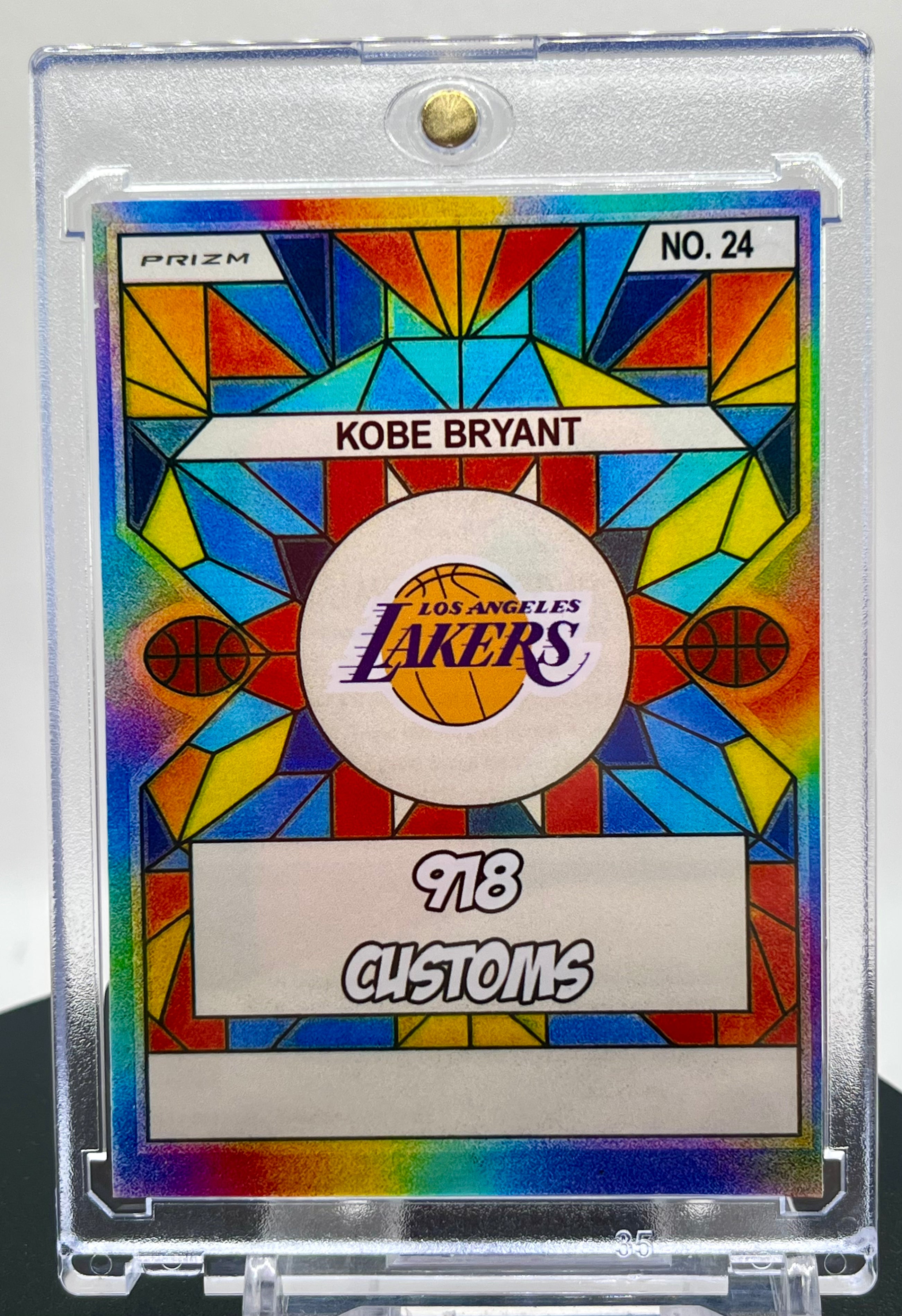 Kobe Bryant Los Angeles Lakers SP Stained Glass Custom Cracked Ice Holographic Limited Edition Collectible Card