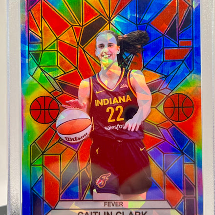 Caitlin Clark SP Stained Glass Custom Cracked Ice Holographic Indiana Fever Collectible Card