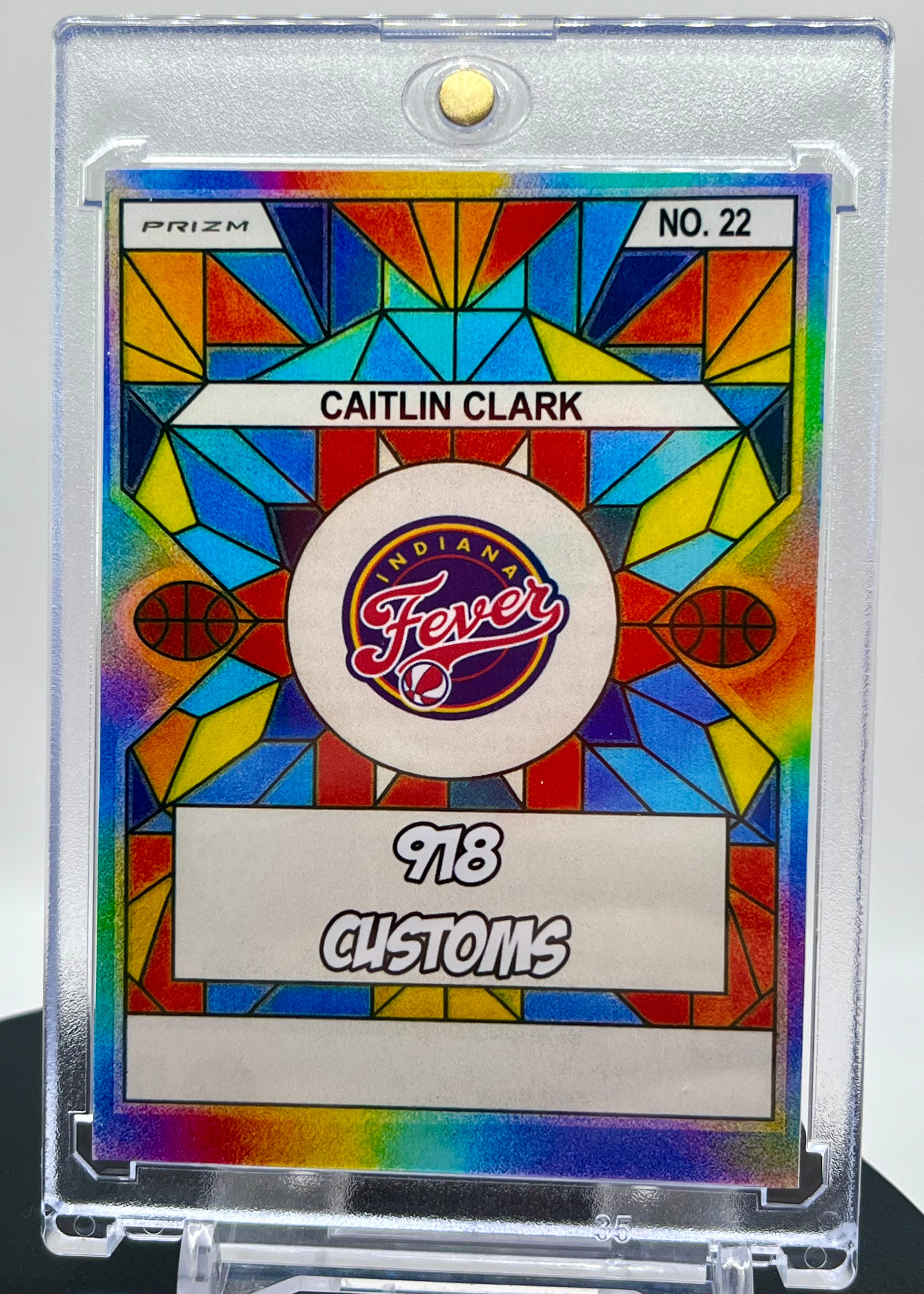 Caitlin Clark SP Stained Glass Custom Cracked Ice Holographic Indiana Fever Collectible Card