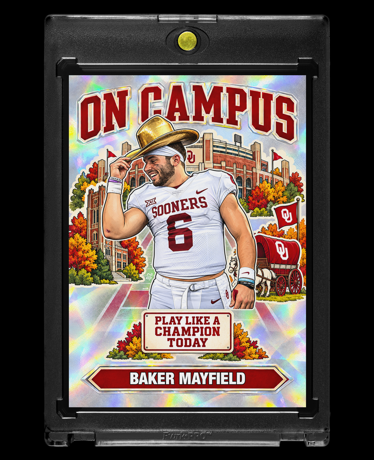 Baker Mayfield Oklahoma Sooners On Campus Holographic Custom Card – 918 Customs Collectible
