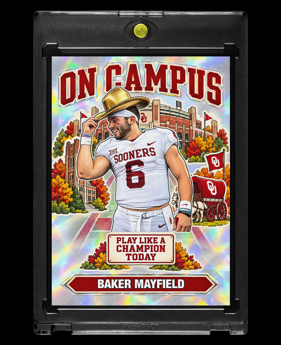 Baker Mayfield Oklahoma Sooners On Campus Holographic Custom Card – 918 Customs Collectible