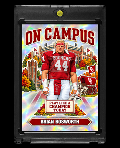 Brian Bosworth Oklahoma Sooners On Campus Holographic Custom Card – 918 Customs Collectible