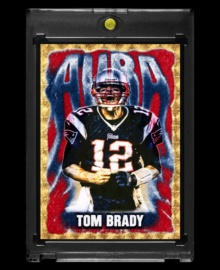 Tom Brady Gold Fractor Aura Custom Card /10 – New England Patriots Limited Edition 918 Customs Collectible