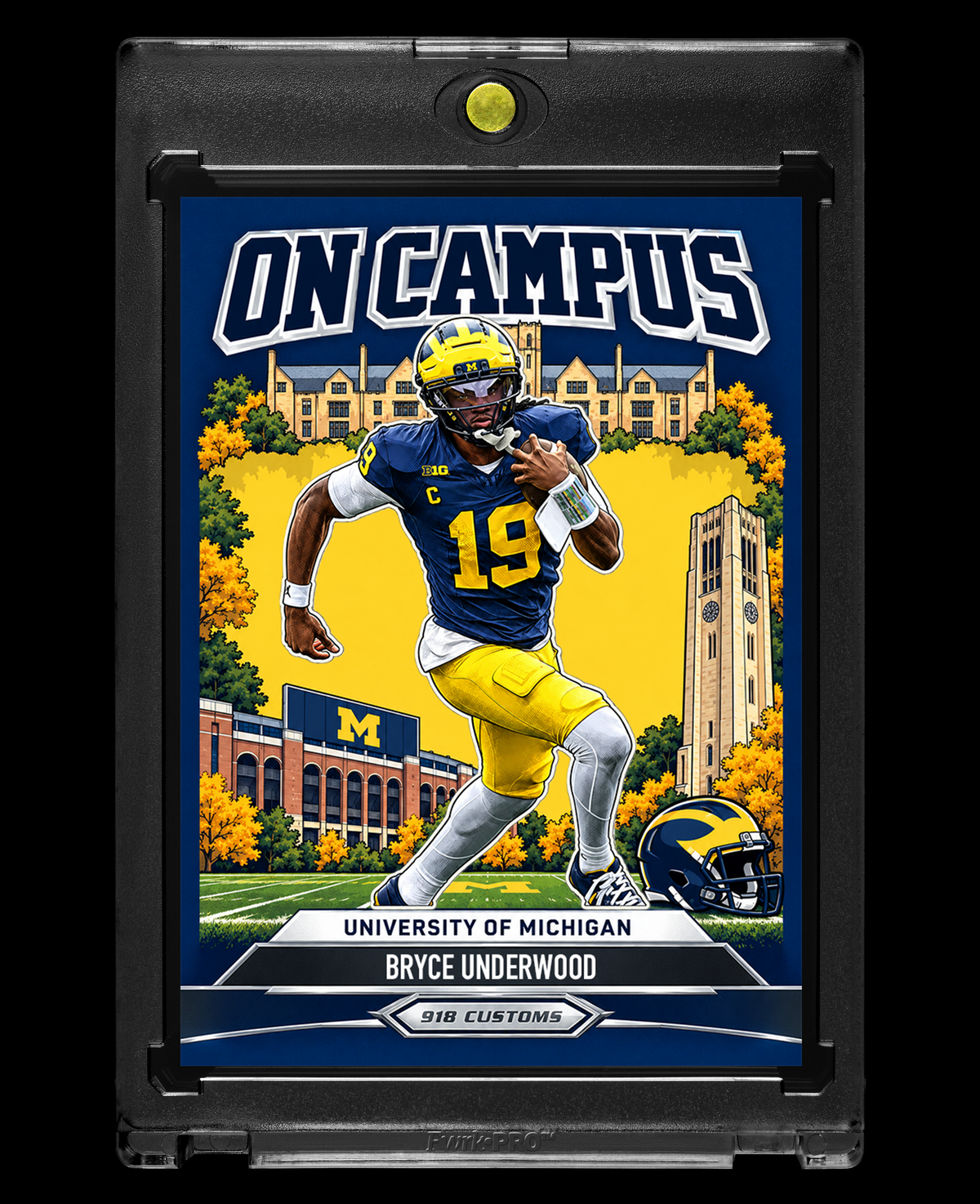 Bryce Underwood Michigan Wolverines On Campus Holographic SP Custom Card – 918 Customs Collectible