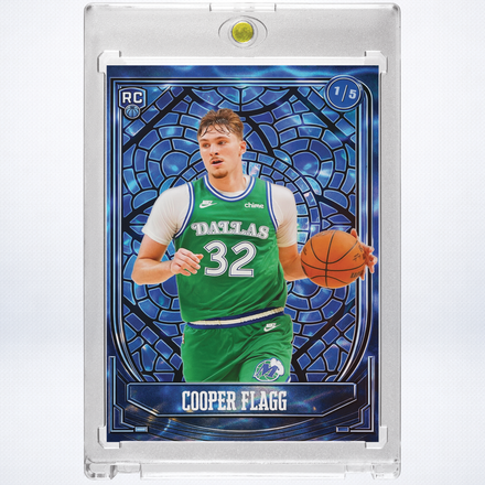 Cooper Flagg Sapphire Stained Glass Holographic SP 1/5 – Dallas Mavericks Custom Rookie Card | 918 Customs