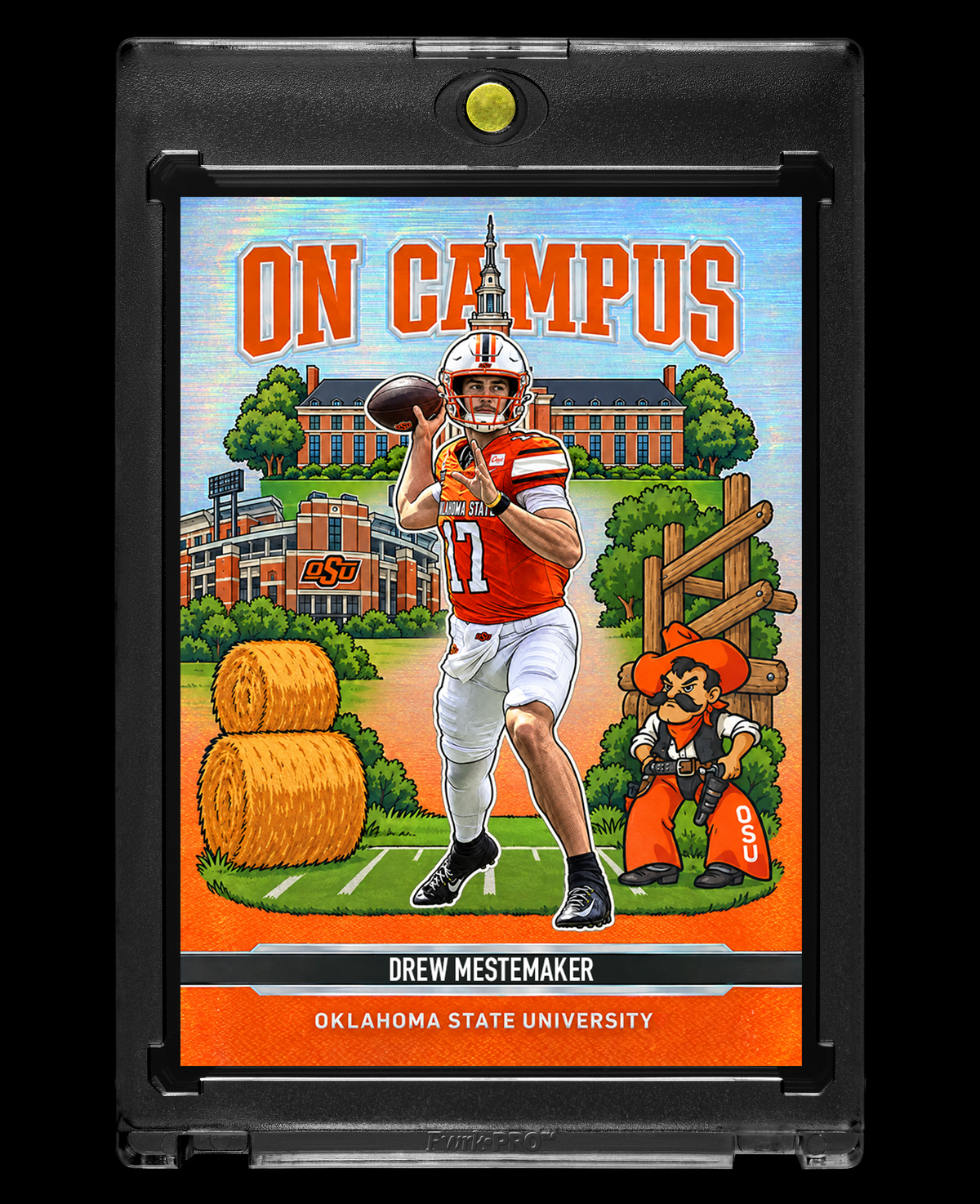 Drew Mestemaker Oklahoma State Cowboys On Campus Holographic SP Custom Card – 918 Customs