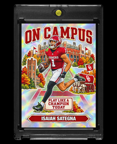 Isaiah Sategna Oklahoma Sooners On Campus Holographic Custom Card – 918 Customs Collectible