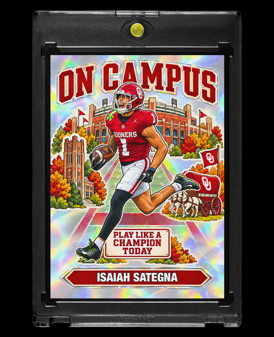 Isaiah Sategna Oklahoma Sooners On Campus Holographic Custom Card – 918 Customs Collectible