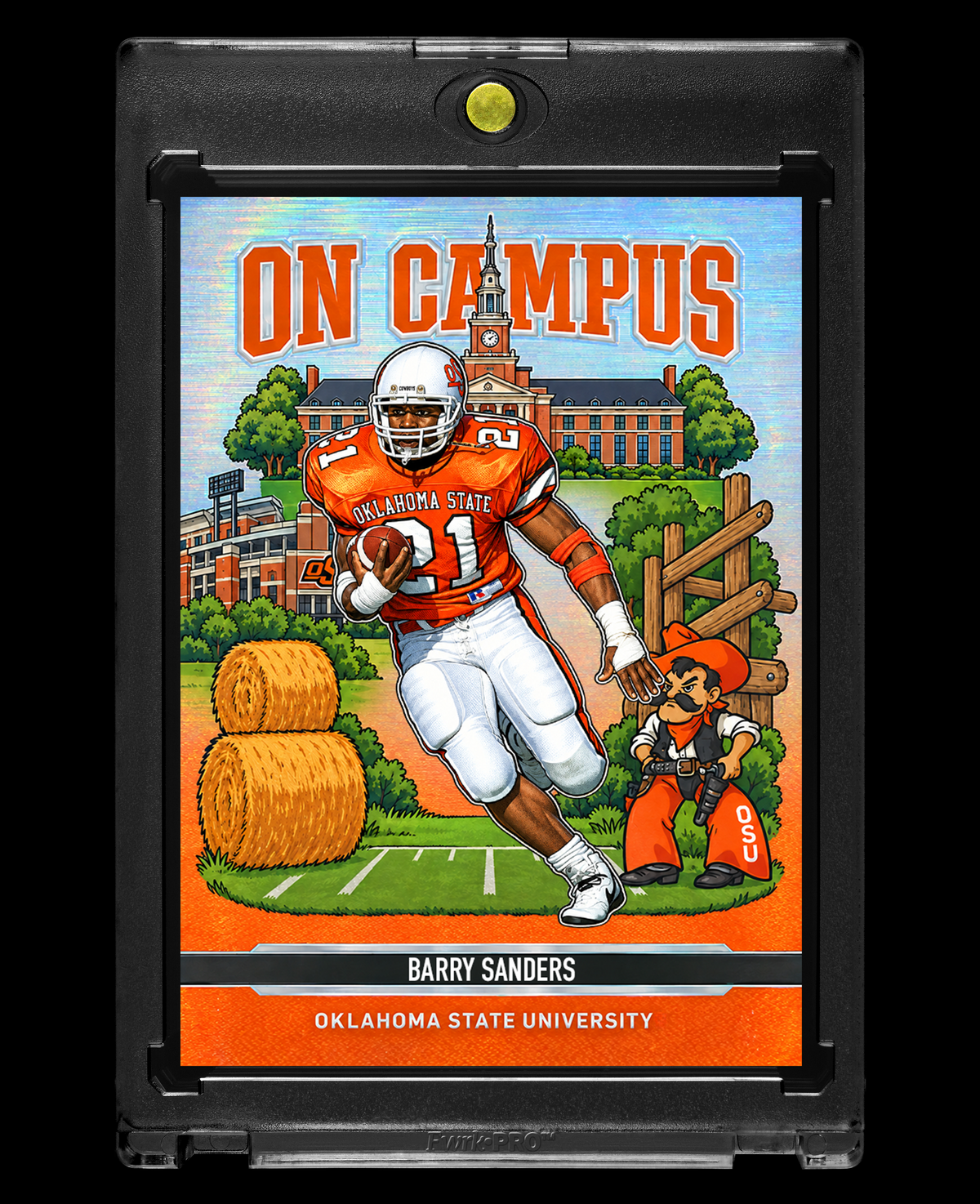 Barry Sanders Oklahoma State Cowboys On Campus Holographic SP Custom Card – 918 Customs Collectible