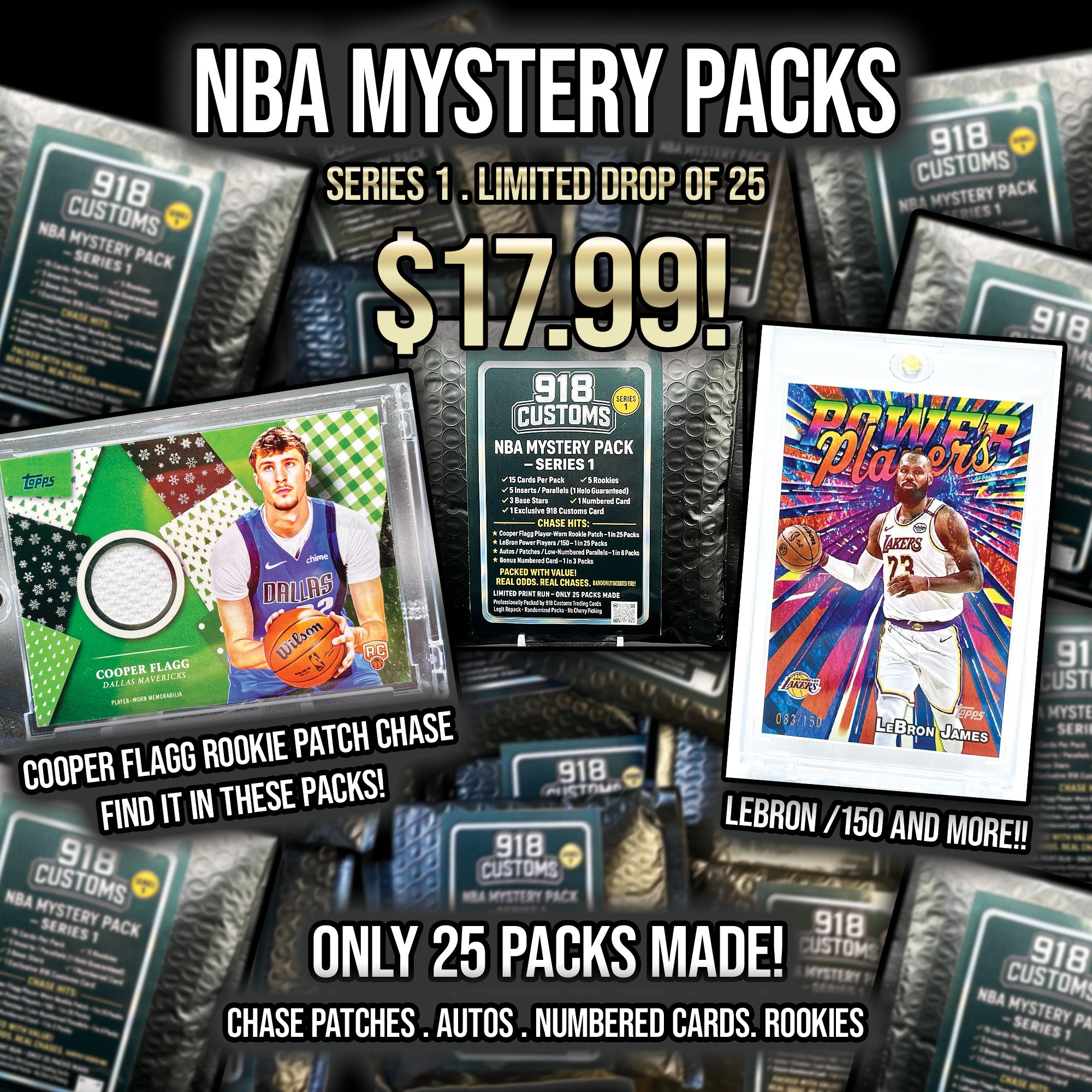 NBA Mystery Pack Series 1 - Chase Patches, Autos, & Numbered Cards | 918 Customs