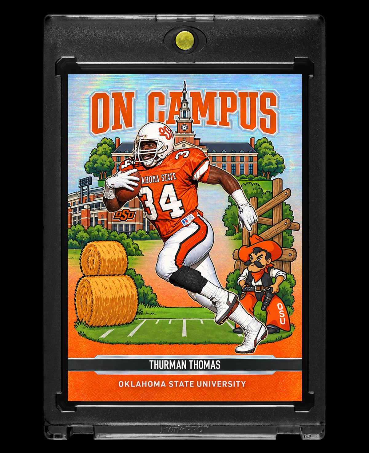 Thurman Thomas Oklahoma State Cowboys On Campus Holographic SP Custom Card – 918 Customs Collectible